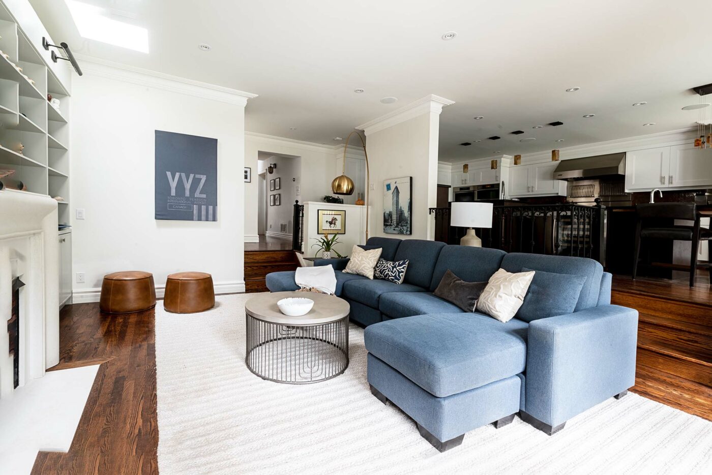 Leacrest Living Room After - Blue Couch