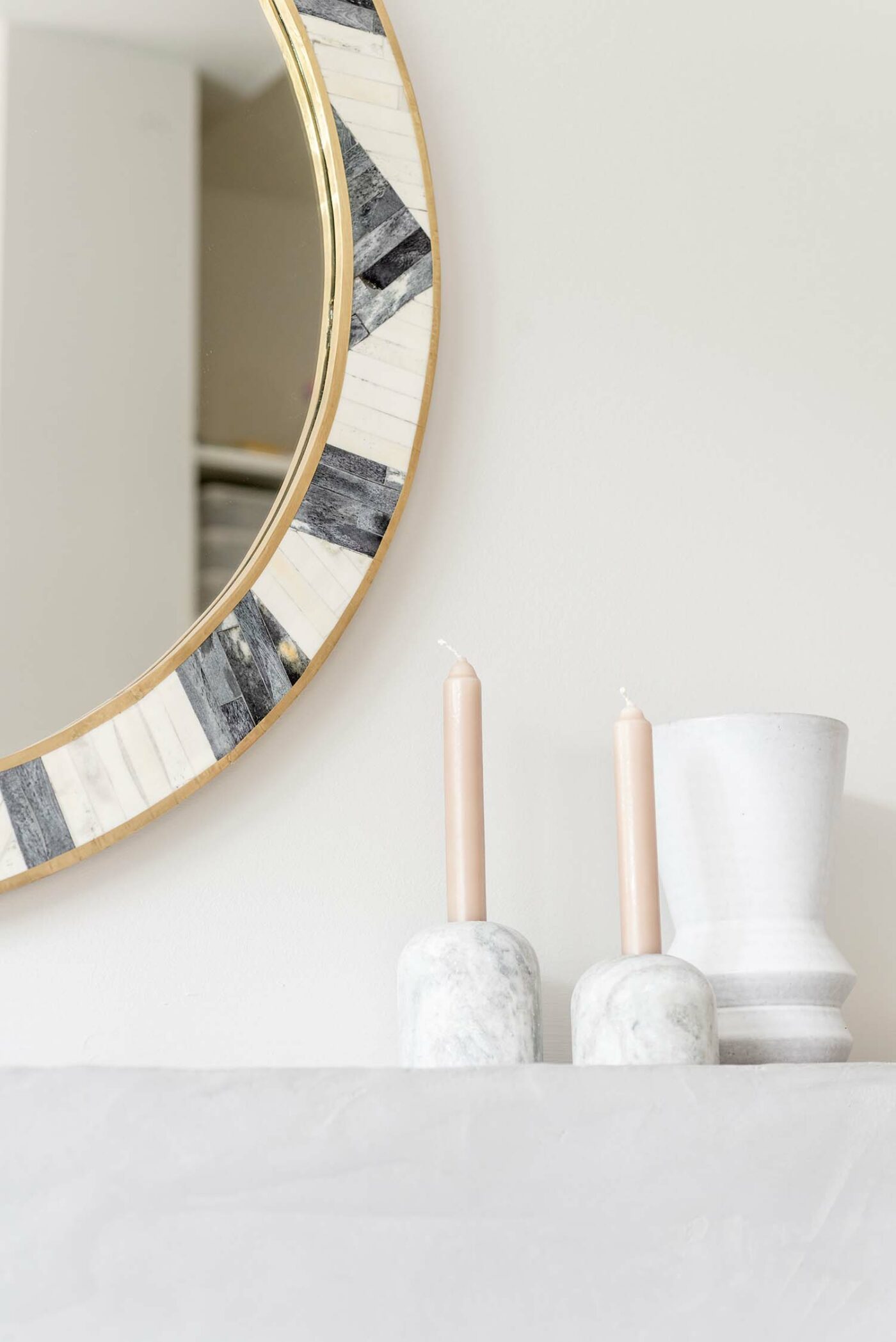 Farmstead Living Room After - Vase and Candles