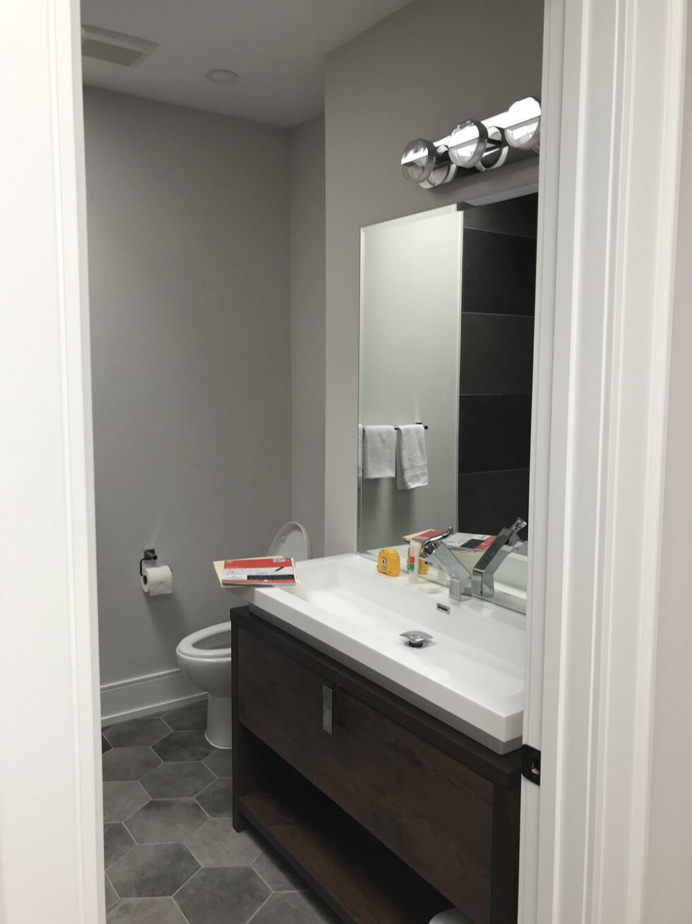 Durant before photo - bathroom vanity