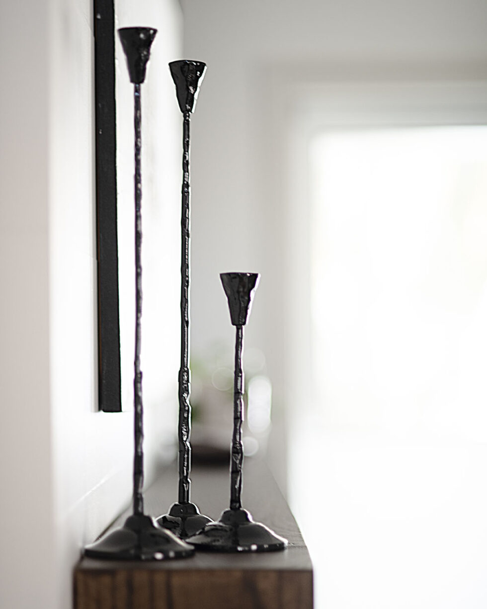 Candle sticks on mantle