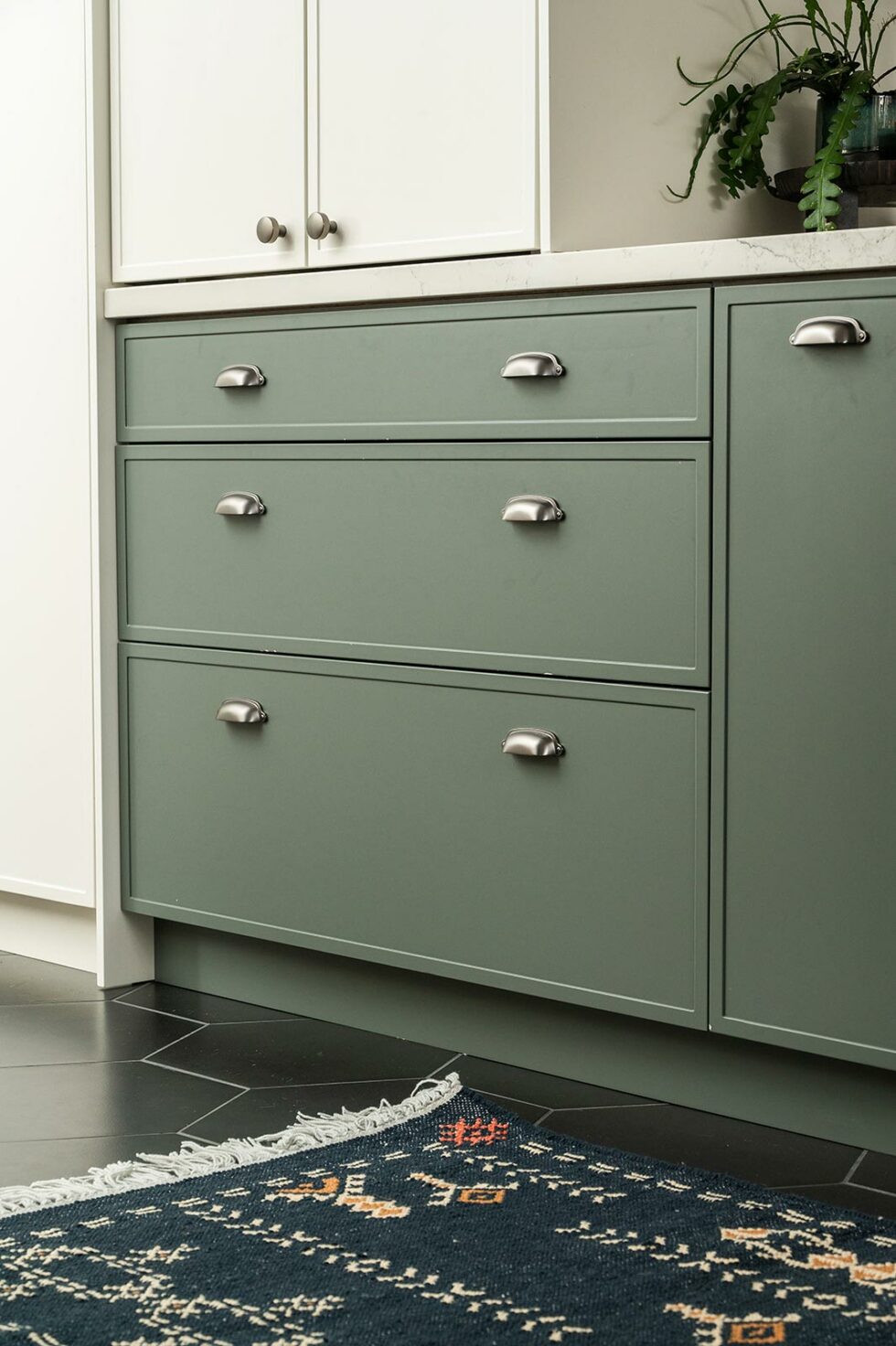 Bonnie Brae Kitchen Green Cupboards